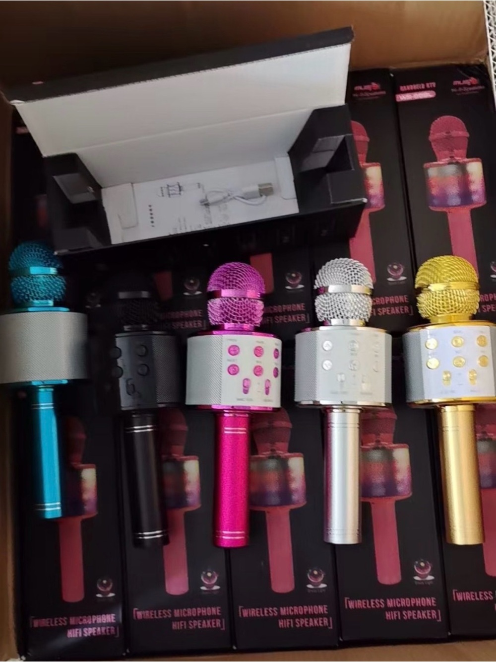 Wireless Karaoke Microphone and Speaker - Pink, Silver, Gold, Blue, Black